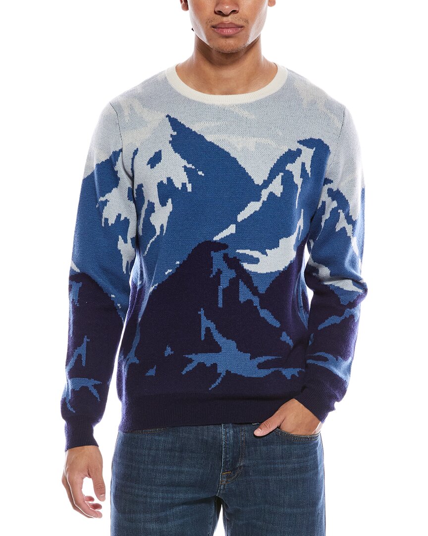 Brodie Cashmere Graphic Mountain Wool & Cashmere-Blend Crewneck Sweater