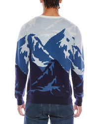 Brodie Cashmere Graphic Mountain Wool & Cashmere-Blend Crewneck Sweater