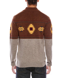 Brodie Cashmere Navajo Wool & Cashmere-Blend 1/4-Zip Mock Neck Sweater