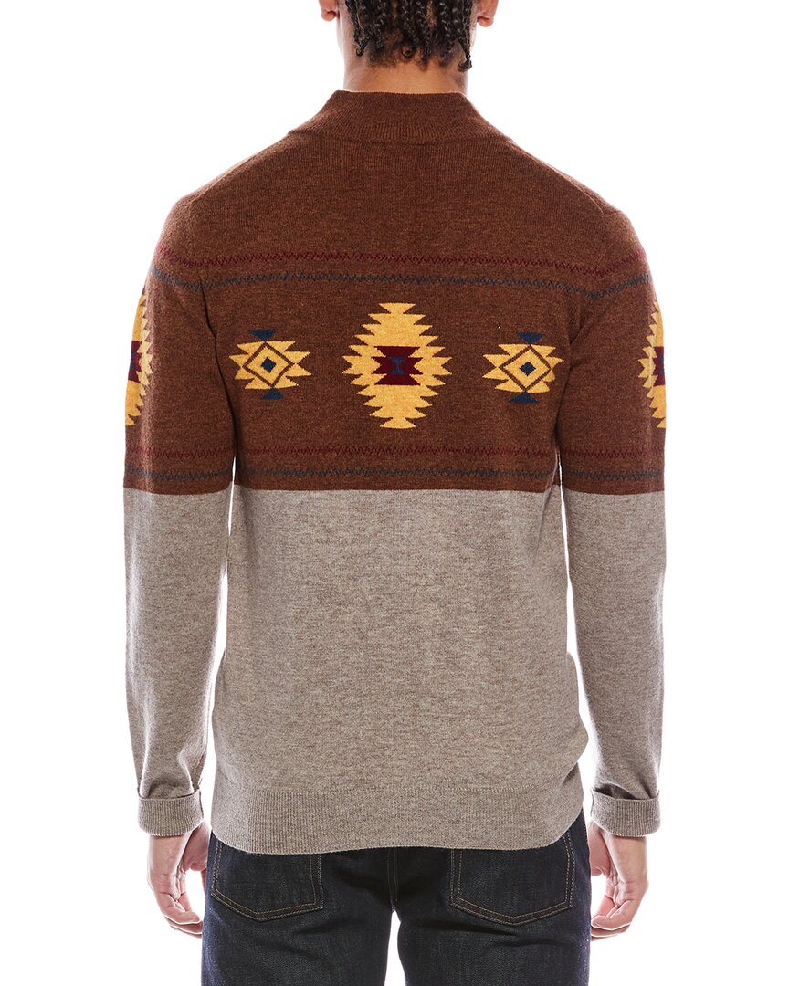 Brodie Cashmere Navajo Wool & Cashmere-Blend 1/4-Zip Mock Neck Sweater