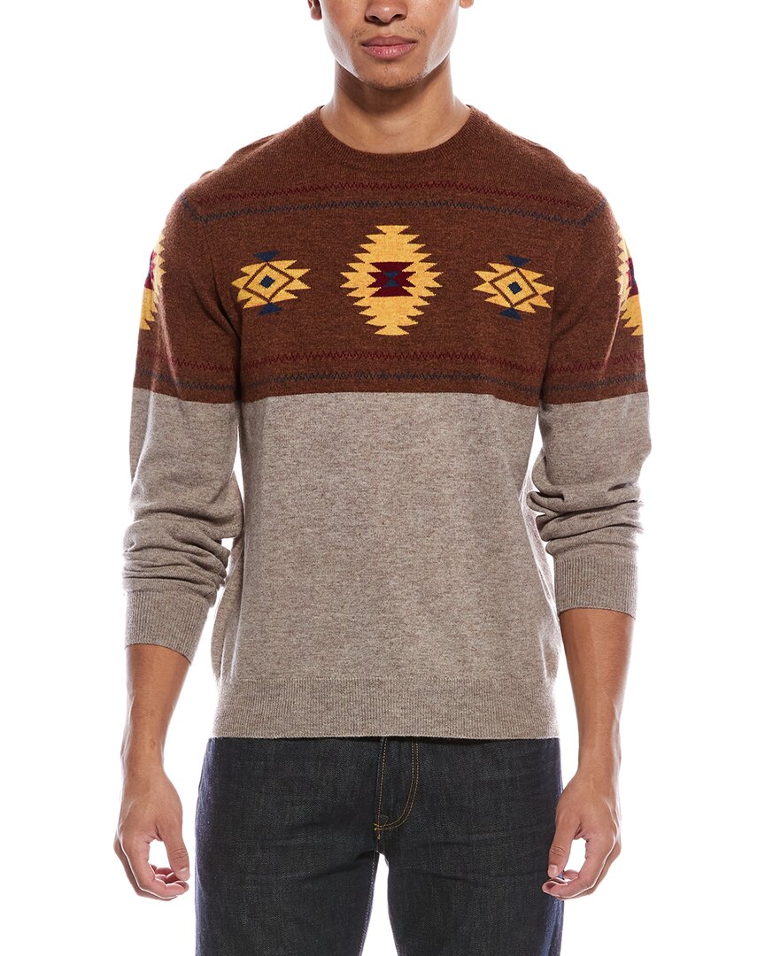 Brodie Cashmere Navajo Wool & Cashmere-Blend Crewneck Sweater