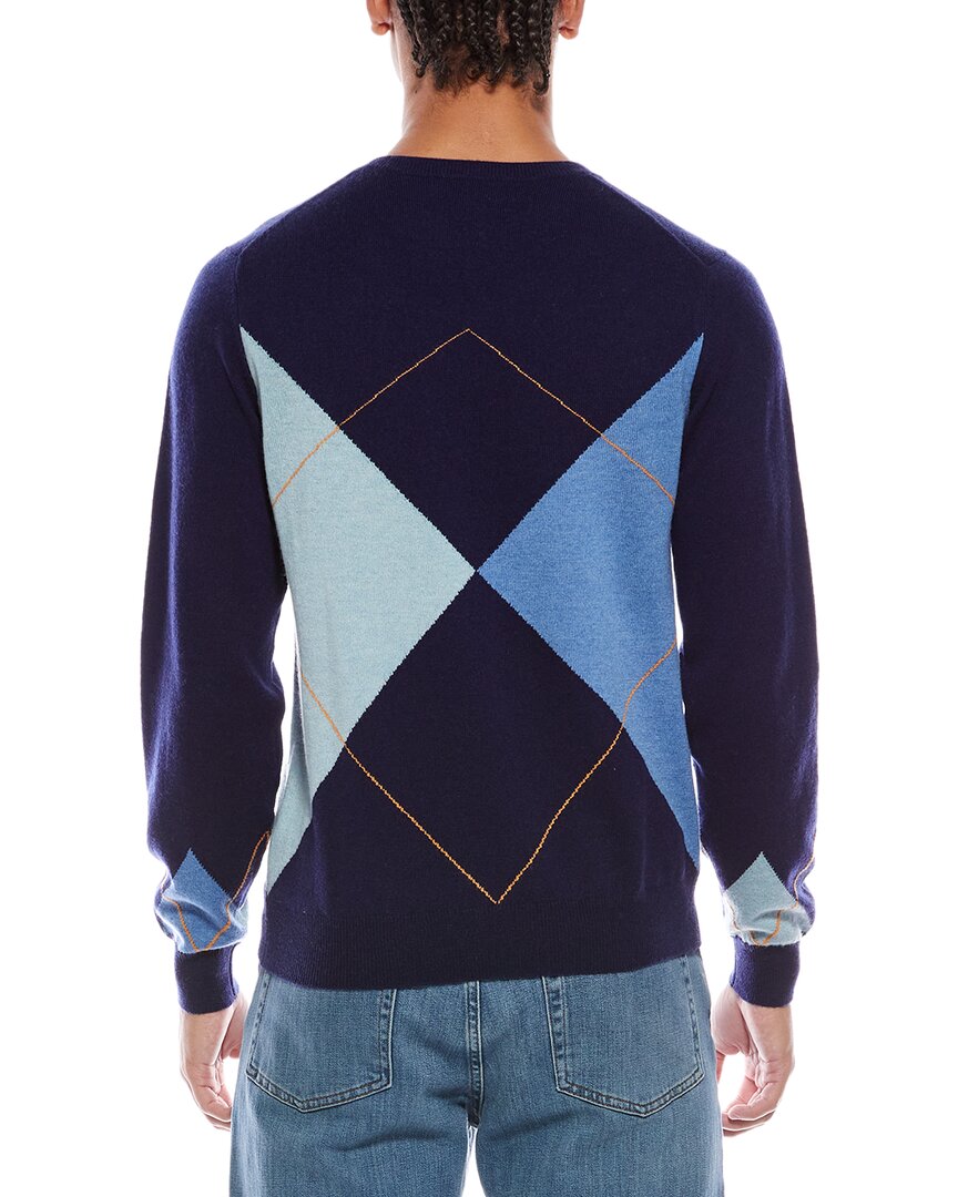Brodie Cashmere Brodie Cashmere Argyle Wool & Cashmere-Blend Crewneck Sweater