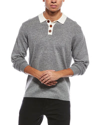 Brodie Cashmere Brodie Cashmere Solid Wool & Cashmere-Blend Rugby Shirt