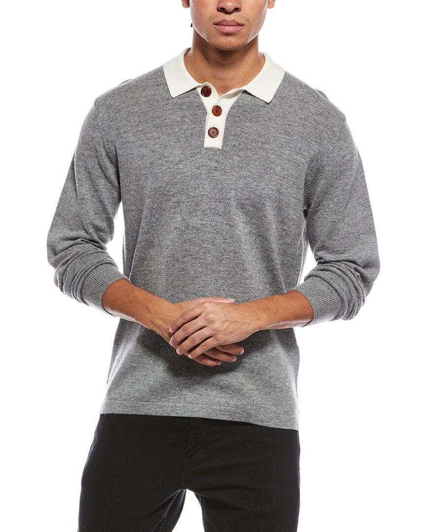 Brodie Cashmere Brodie Cashmere Solid Wool & Cashmere-Blend Rugby Shirt