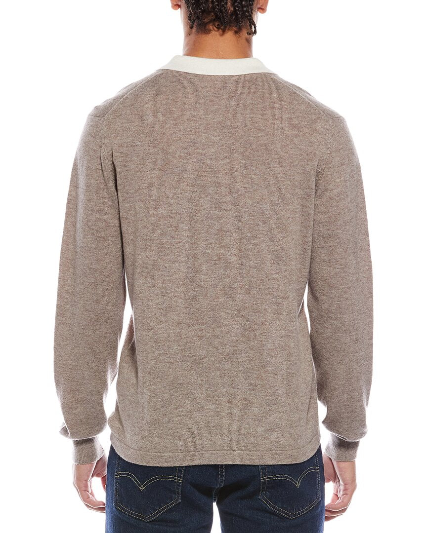 Brodie Cashmere Solid Wool & Cashmere-Blend Rugby Shirt