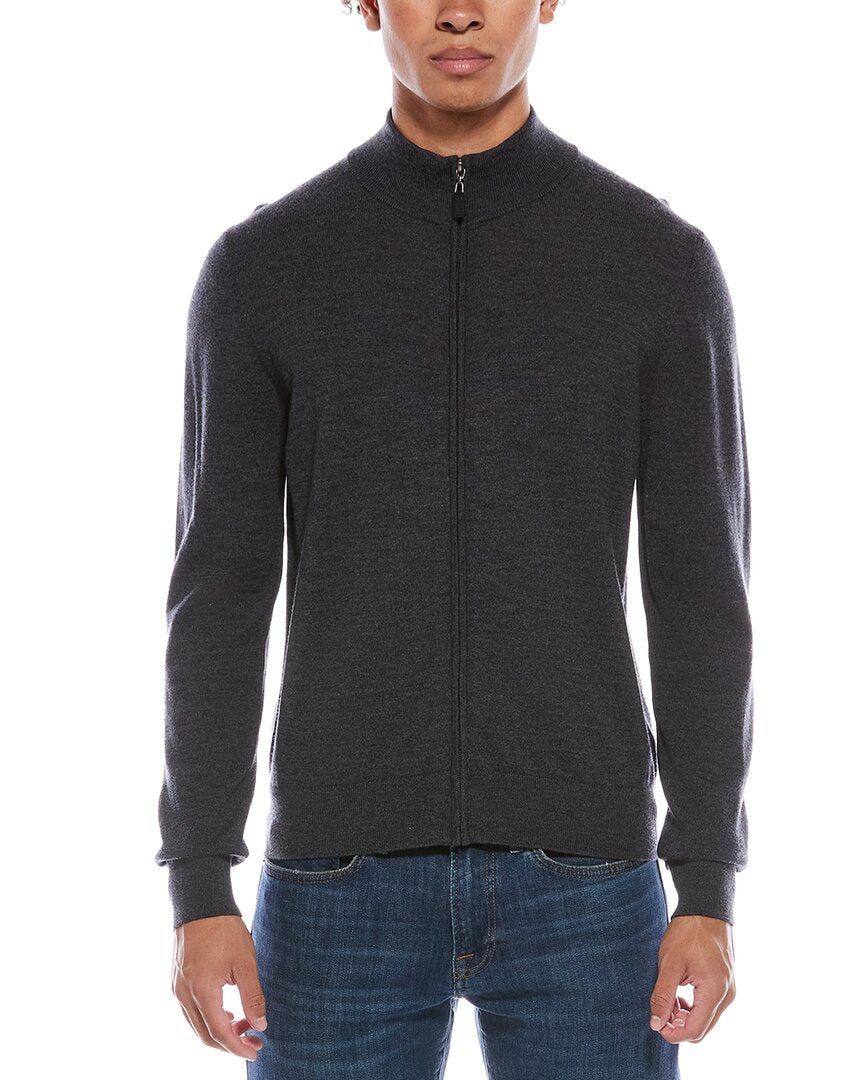 Mette Merino Wool Zip Mock Neck Cardigan