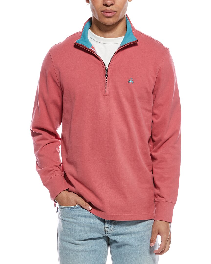Brooks Brothers Sueded Jersey Open Hem 1/2-Zip Pullover