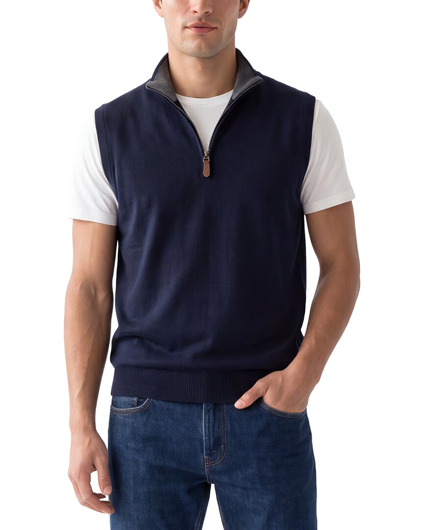 Raffi Merino Wool 1/4-Zip Mock Vest