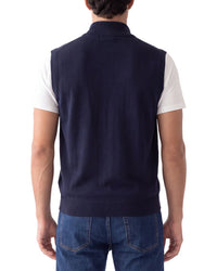 Raffi Merino Wool 1/4-Zip Mock Vest