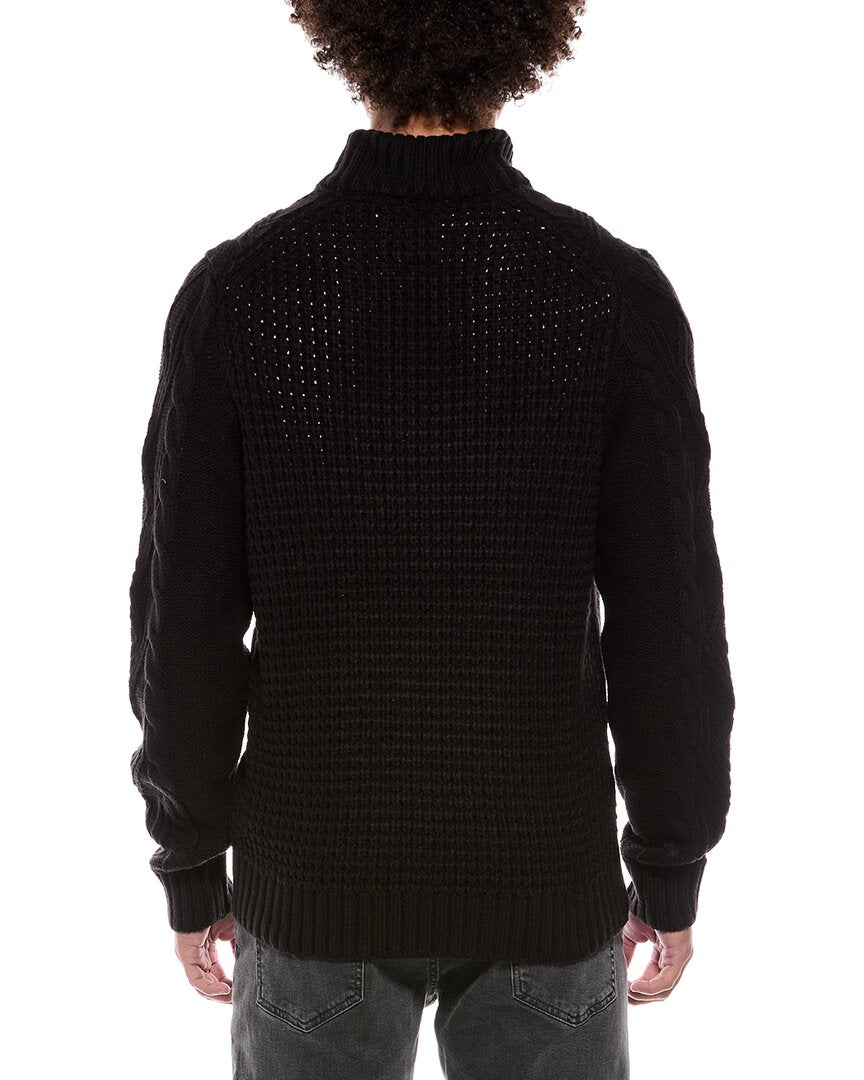 Weatherproof Vintage Chunky Cable Knit Quarter Zip Mock Neck Sweater