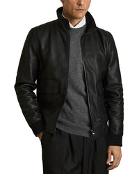 Reiss Reiss Reed Pebble Leather Jacket