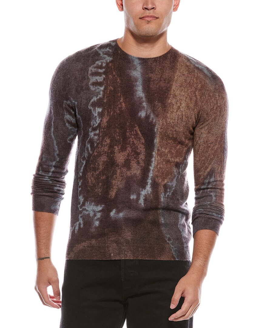 Autumn Cashmere Autumn Cashmere Scorched Print Cashmere Crewneck Sweater