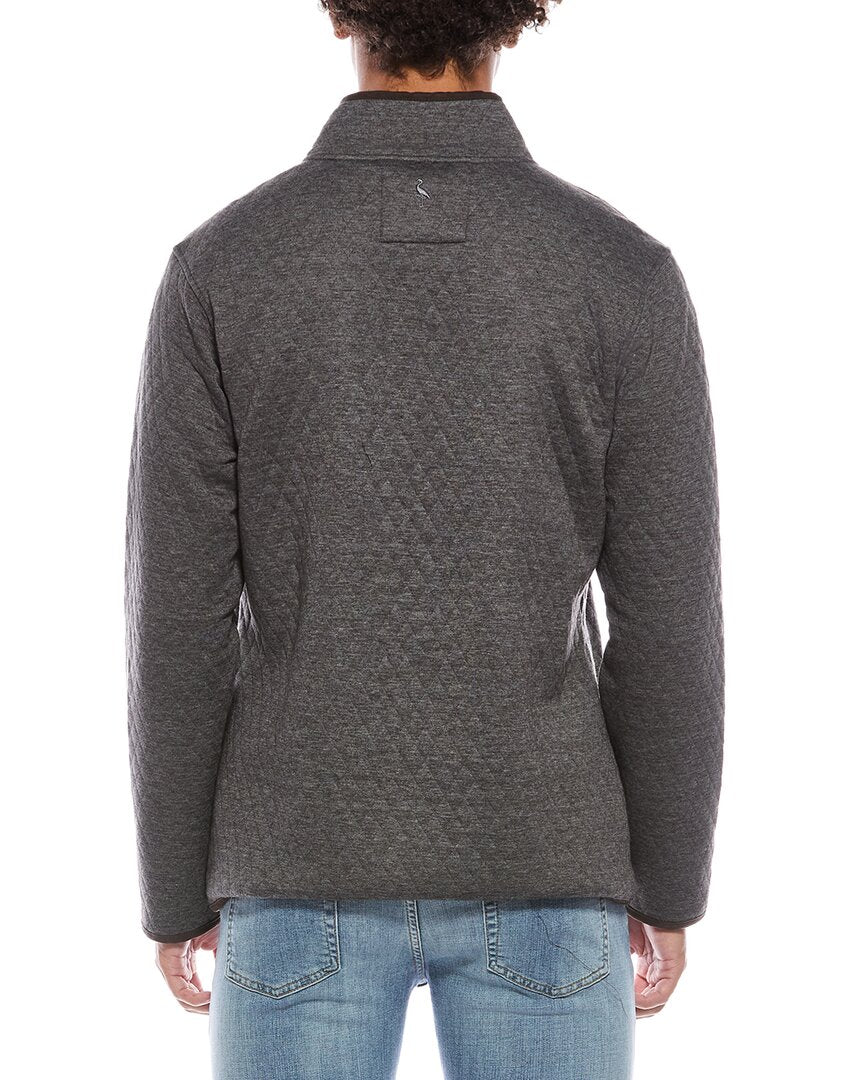 TailorByrd Tailorbyrd Quilted Suede-Trim 1/4-Zip Pullover