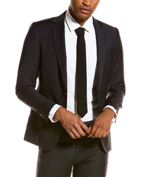 Zanetti Zanetti Porto Wool-Blend Slim Fit Suit With Flat Front Pant