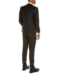 Zanetti Zanetti Porto Wool-Blend Slim Fit Suit With Flat Front Pant