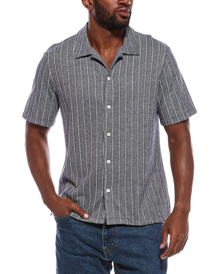Madewell Textured Stripe Camp Collar Shirt