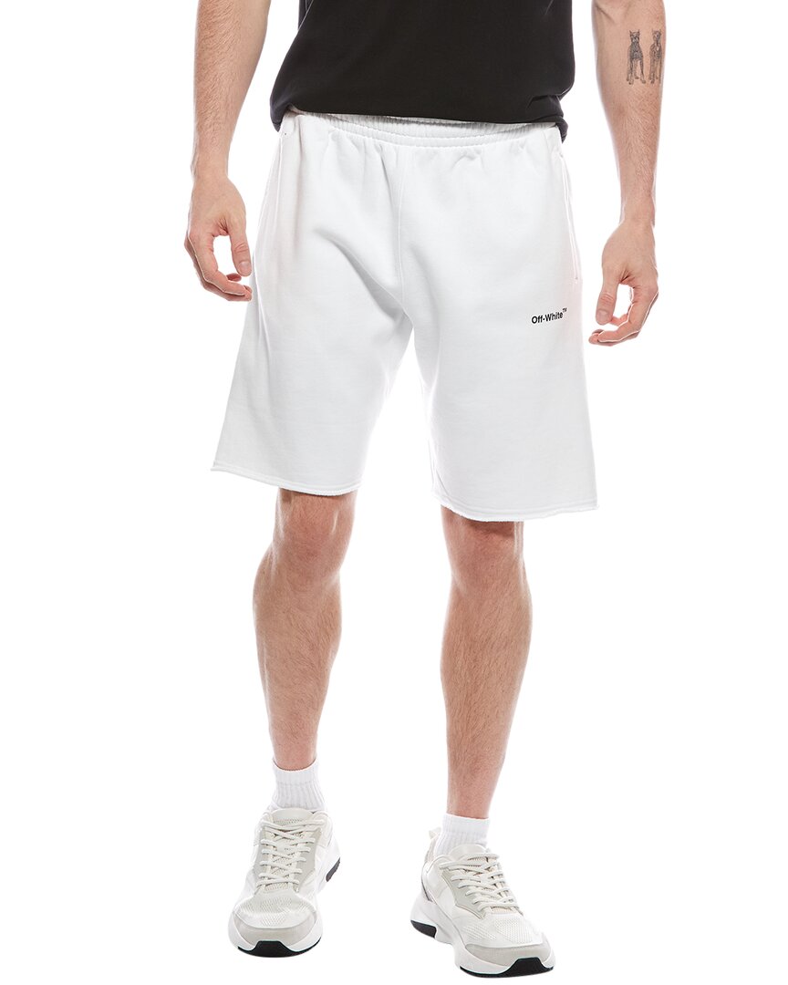 DNU OFF WHITE Dnu Off White Mens Off-White™ Diagonal Helvetica Sweatshort, S, White