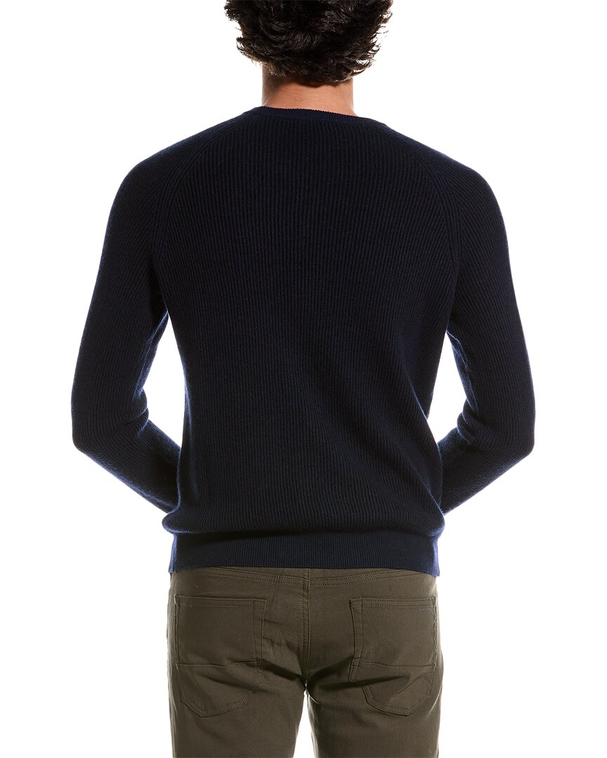 Amicale Cashmere Plaited Rib Raglan Cashmere Crewneck Sweater