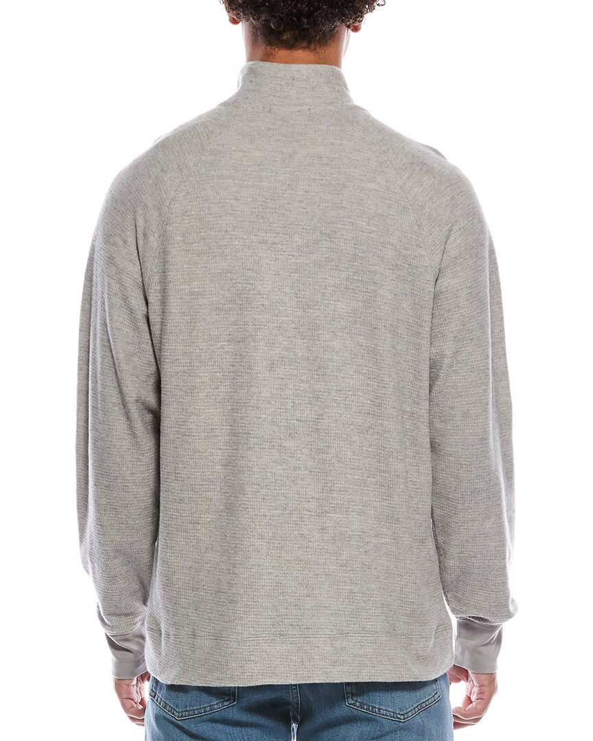 James Perse Brushed Thermal 1/2-Zip Sweater