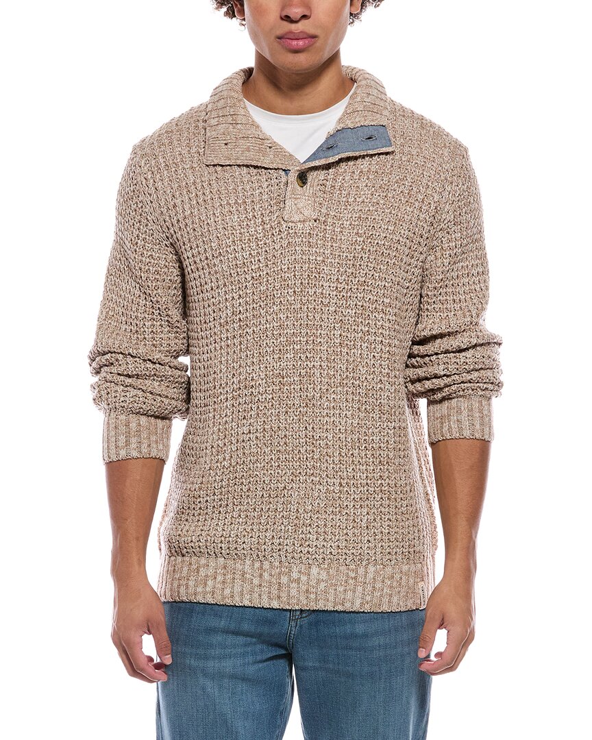 Weatherproof Vintage Textured Mixy Quarter Button Pullover