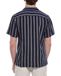 Weatherproof Vintage Linen-Blend Vertical Stripe Shirt