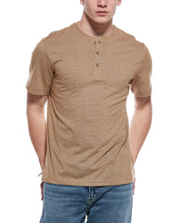 Weatherproof Vintage Sueded Micro Stripe Henley T-Shirt