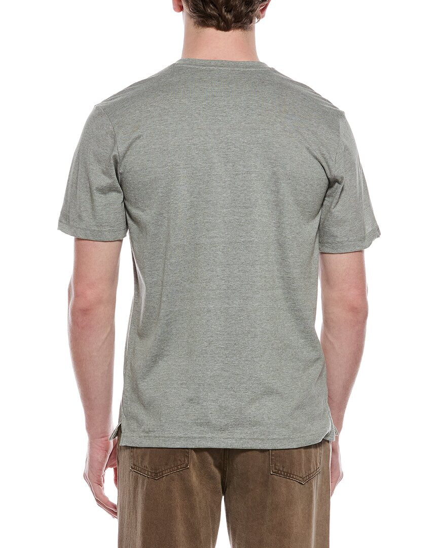 Weatherproof Vintage Sueded Micro Stripe Henley T-Shirt