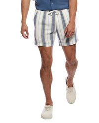Weatherproof Vintage Linen-Blend Vertical Stripe Short