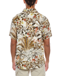 Weatherproof Vintage Linen-Blend Print Camp Shirt