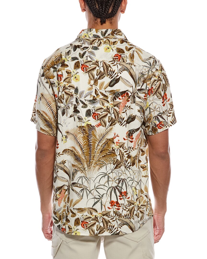 Weatherproof Vintage Linen-Blend Print Camp Shirt