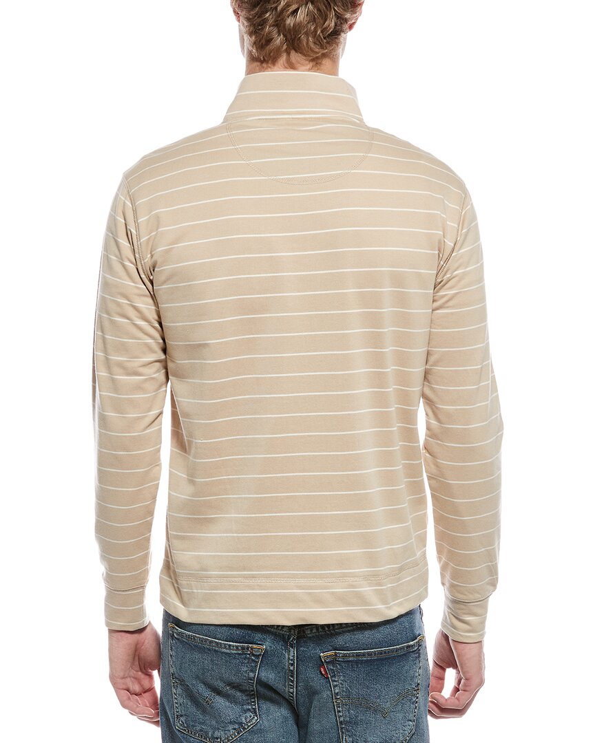 Weatherproof Vintage Striped Quarter Zip Mock Neck Pullover