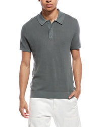 Onia Mens Textured Polo Shirt, Xxl, Green