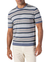 Robert Talbott Robert Talbott Pratt Multi Stripe Crewneck Sweater