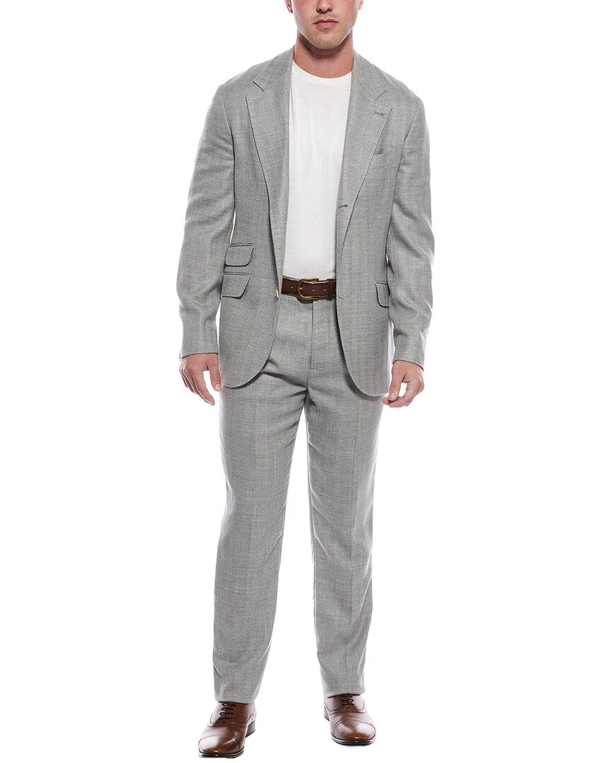 Brunello Cucinelli 2Pc Wool & Linen-Blend Suit