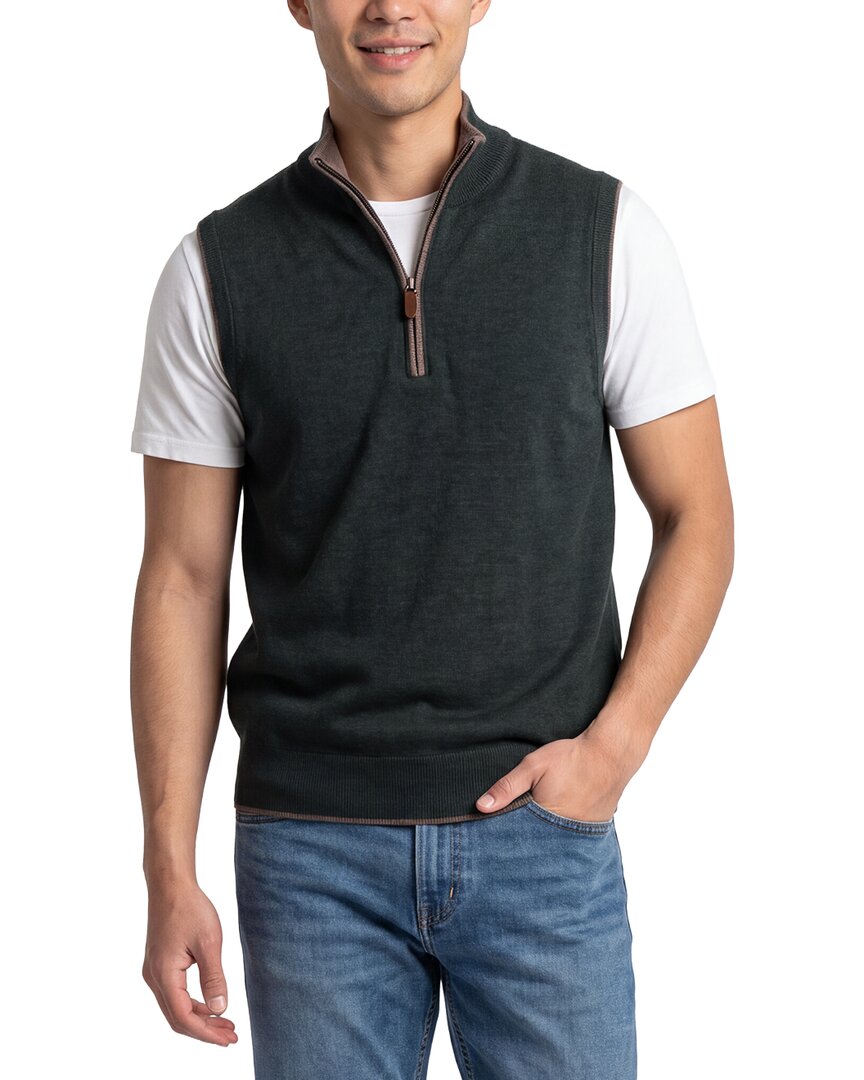 Raffi Merino Wool 1/4-Zip Mock Vest