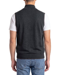 Raffi Merino Wool 1/4-Zip Mock Vest