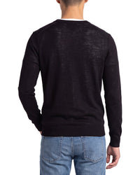 Raffi Jersey Silk & Linen-Blend V-Neck Sweater