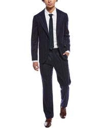 Brunello Cucinelli 2Pc Wool, Silk, & Cashmere-Blend Suit With Pleated Pant