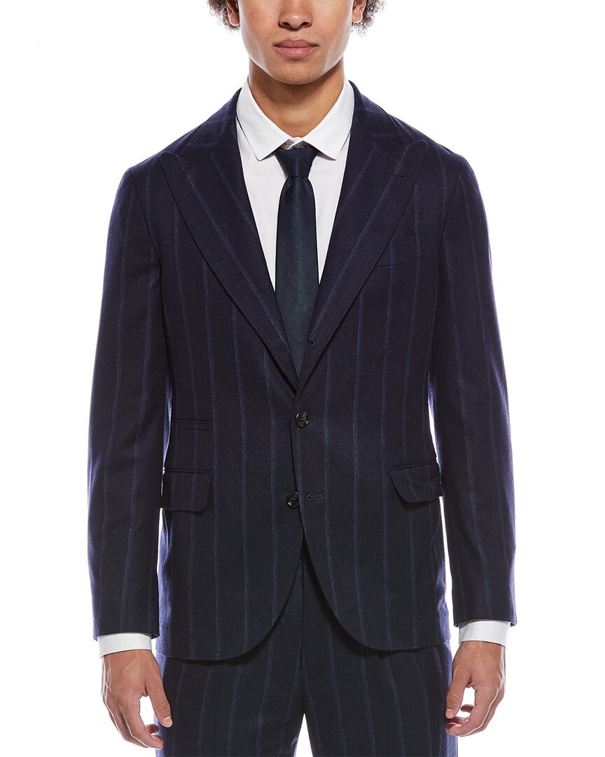 Brunello Cucinelli 2Pc Wool, Silk, & Cashmere-Blend Suit With Pleated Pant