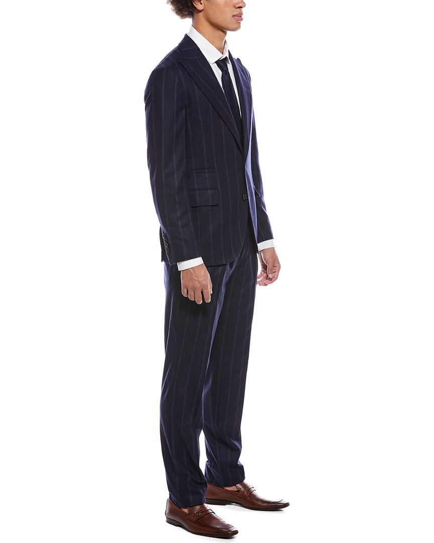 Brunello Cucinelli 2Pc Wool, Silk, & Cashmere-Blend Suit With Pleated Pant