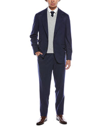 Brunello Cucinelli 2Pc Wool & Cashmere-Blend Suit With Pleated Pant