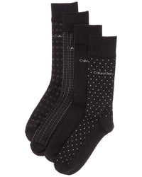 Calvin Klein 4Pk Flatknit Dress Crew Socks