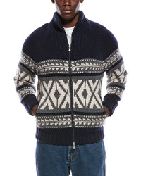 Brunello Cucinelli Cable Cashmere Funnel Neck Cardigan