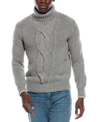 Brunello Cucinelli Cable Cashmere Turtleneck Sweater