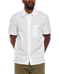 Madewell Button Up Short Sleeve Linen-Blend Shirt