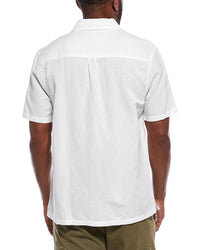 Madewell Button Up Short Sleeve Linen-Blend Shirt