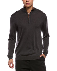 N.Peal Regent Fine Gauge Cashmere & Silk-Blend 1/2-Zip Sweater