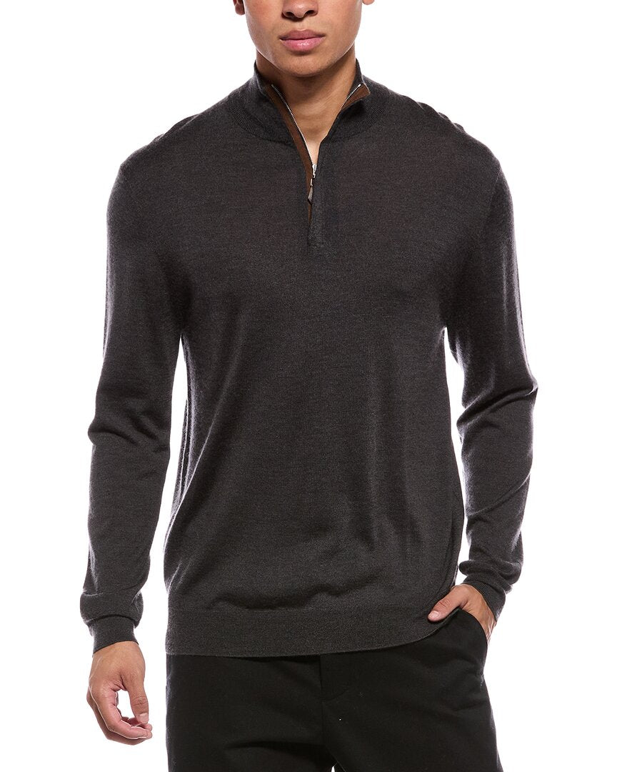 N.Peal Regent Fine Gauge Cashmere & Silk-Blend 1/2-Zip Sweater