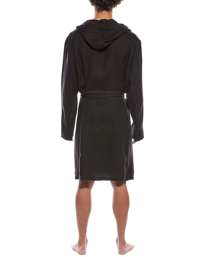 James Perse Linen Hooded Robe  Bluefly