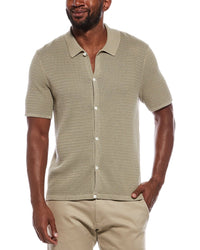 Madewell Open Stitch Button Up Polo Sweater